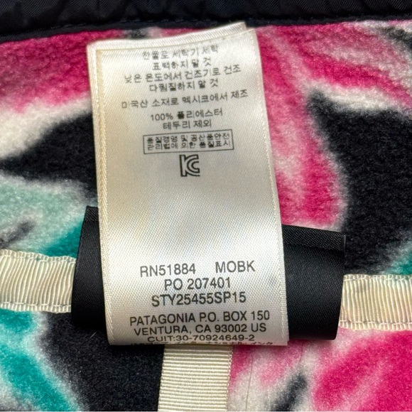 Patagonia Synchilla Manoa Floral Fleece Pullover Jacket Women Large T Snap Rare - Picture 7 of 9